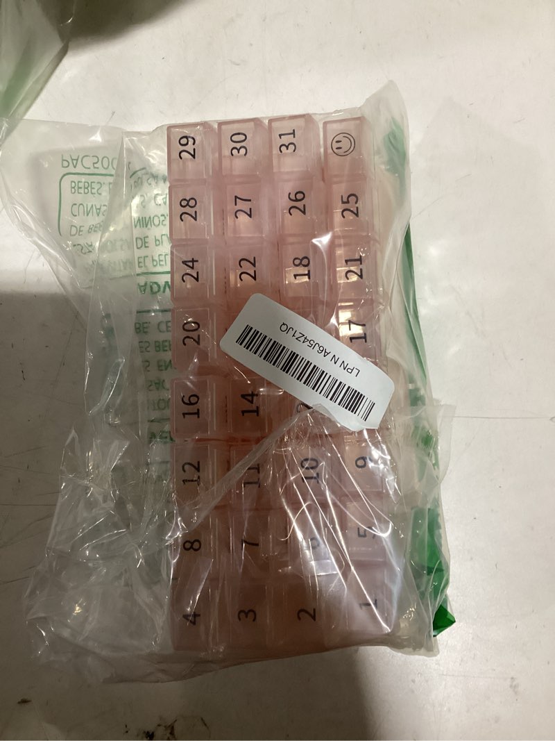 Condition photo showing New/Like New for Monthly Pill Organizer 2 Times a Day, one Month Pill Box AM PM, 30 Day Pill Case Small Compartments to Hold Vitamin and Travel Medicine Organizer, 31 Day Pill Organizer, 4 Week Pill Cases?Pink?