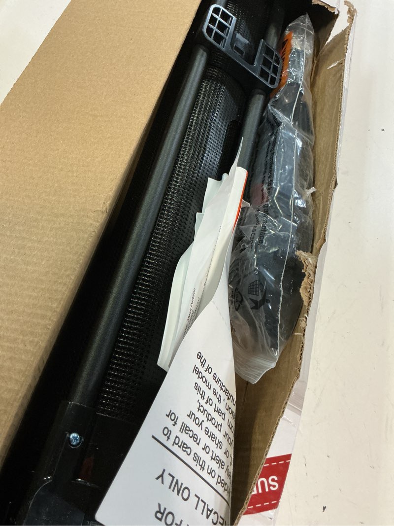 Condition photo showing Good Condition for reinforced bottom 100 inch retractable baby gates extra wide baby gate for large openings, 8 ft super long child gates for large openings, mesh retractable dog gate for doorways extra wide, black black 33" tall x 100" wide? with reinforced bar ?