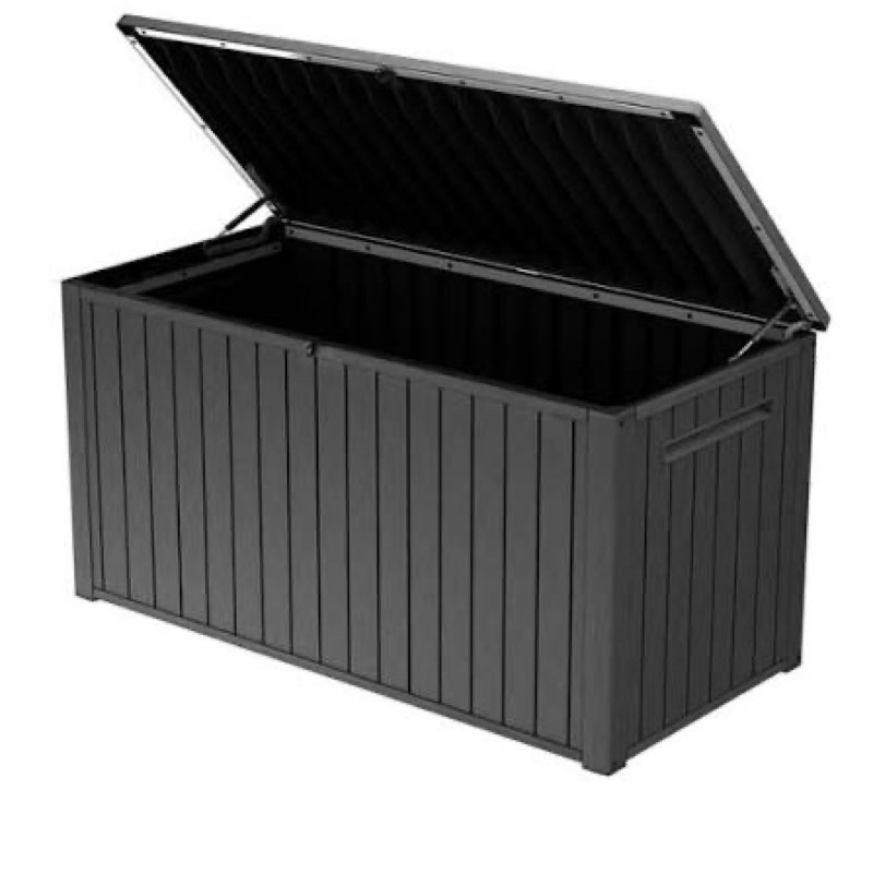keter 170 gal. resin deck box large indoor/outdoor storage