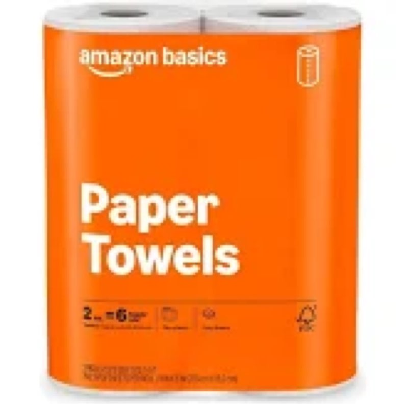 (2 pack of 2 ply)Amazon Basics 2-Ply Paper Towel, Flex Sheets, 150 Sheet per Roll, 6 Rolls, White