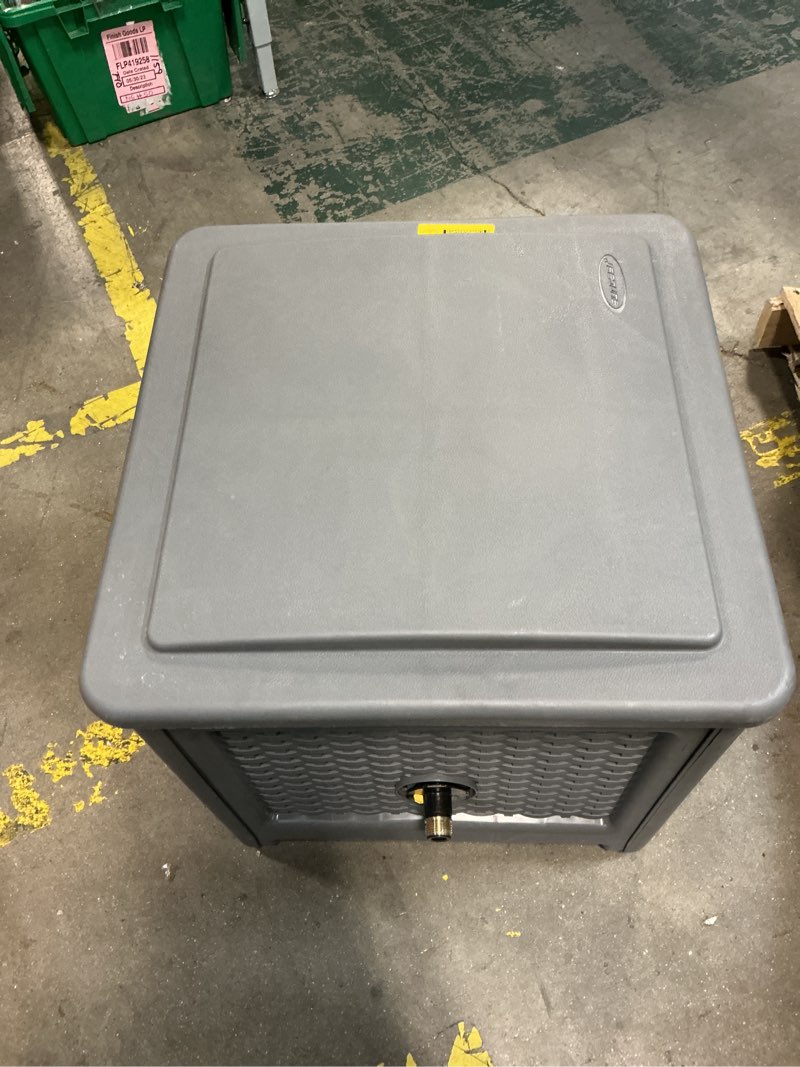 Condition photo showing As Is for suncast wicker hideaway plastic 225-ft container hose reel