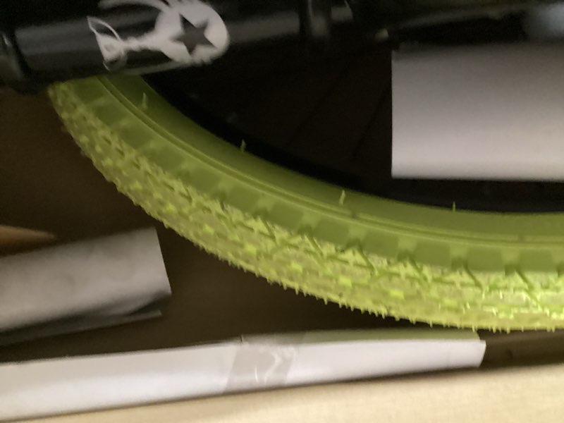 Condition photo showing Good Condition for cubsala freestyle bmx bike, 20 inch yaphet bicycle for teen beginner and adult riders, bike with hi-ten steel frame, multiple colors black with green tires 20" yaphet-k (with gyro & 4 pegs)