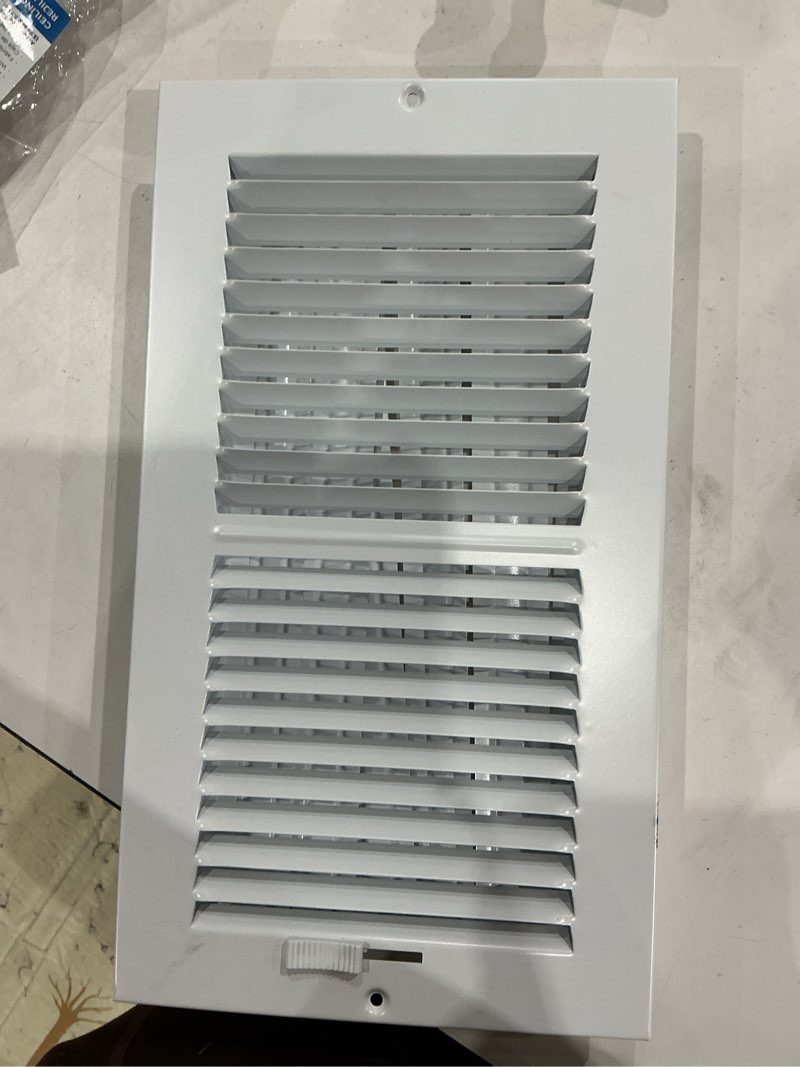Condition photo showing As Is for reliabilt 12-in x 6-in steel 2-way sidewall/ceiling register in white (6-pack)