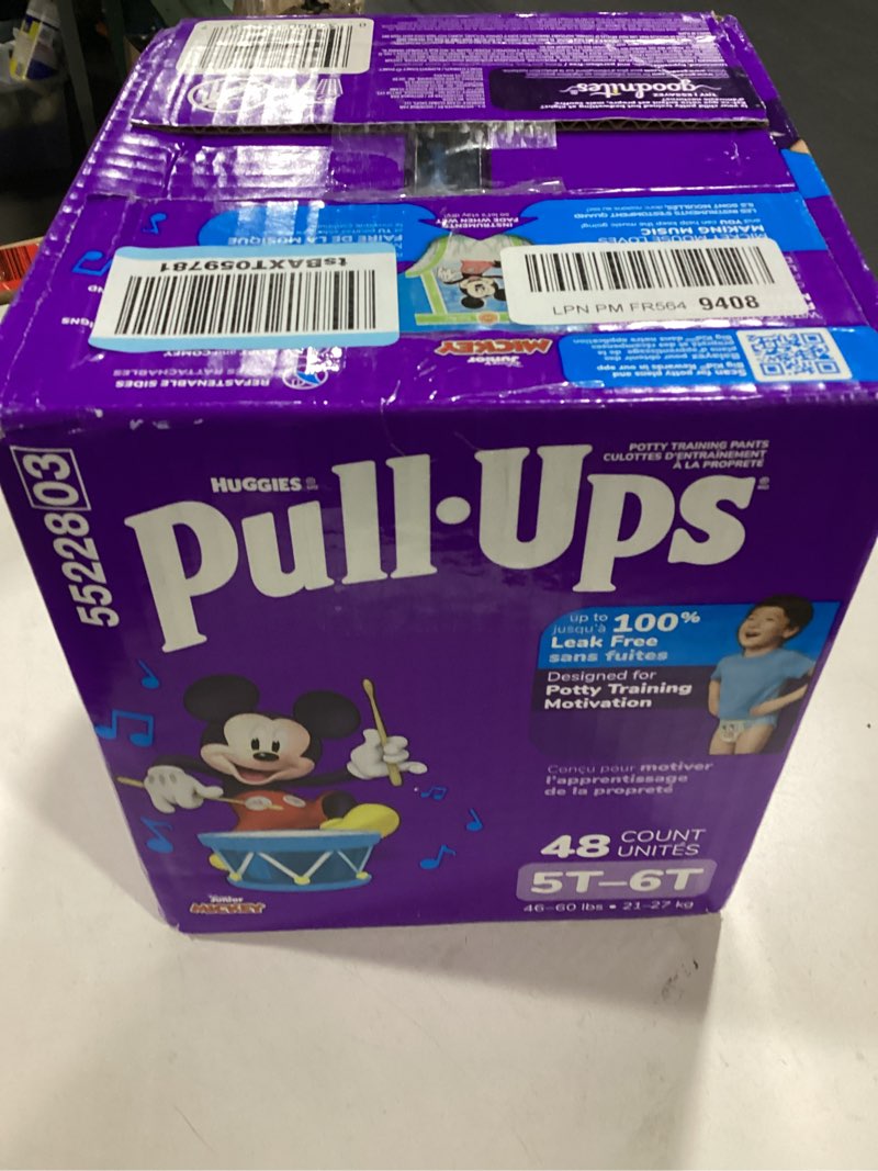 Condition photo showing New/Like New for pull-ups boys' potty training pants, size 5t-6t training underwear (46-60 lbs), 48 count 5t-6t 48