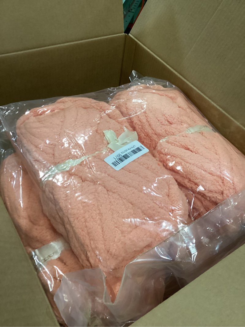 Condition photo showing Good Condition for Chunky Yarn for Hand Knitting, Chunky Chenille Blanket Yarn for Crocheting, Bulky Soft Fluffy Chenille for Blanket Project, 8 Pack of 8oz/25yds, Salmon