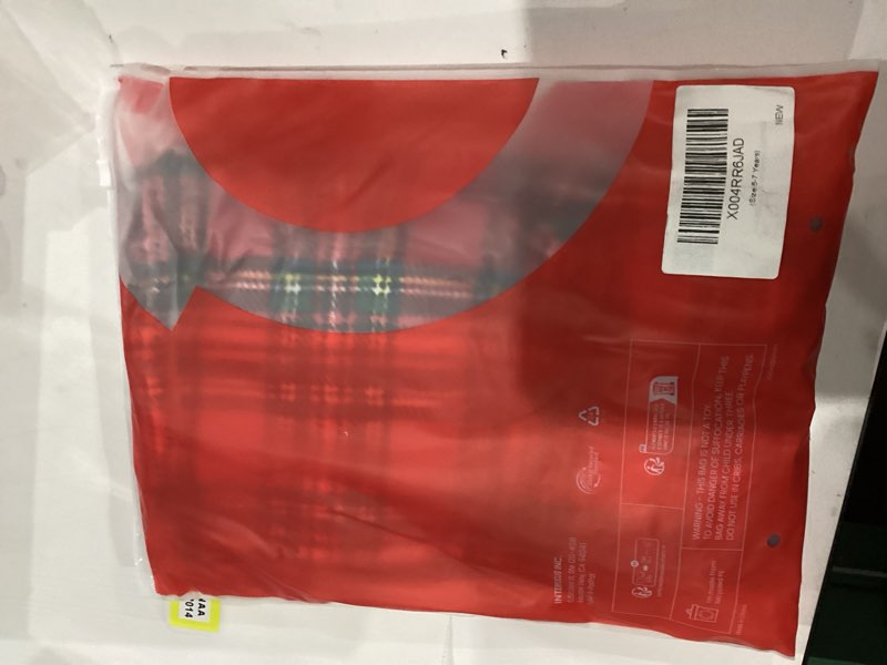Condition photo showing New/Like New for Harry Potter Pajamas Gryffindor Hufflepuff Slytherin Ravenclaw Hogwarts Crest Long Sleeve Shirt and Plaid Pant for Big Kid Red-1 6-7 Years