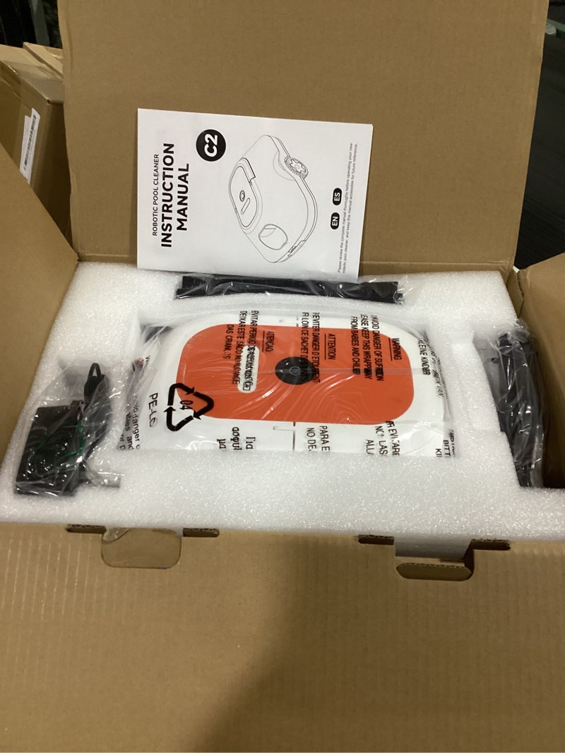 Condition photo showing Good Condition for cordless robotic pool cleaner,automaticpool cleaner with 210-min runtime,pool vacuum forabove ground and inground pools,coverage up to 2200sq.ft,auto-parking,white orange