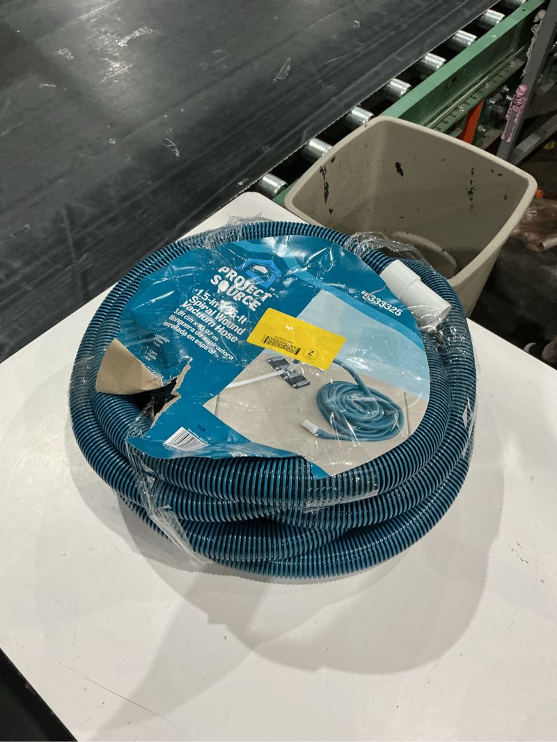 Condition photo showing As Is for project source 1.5-in x 36-ft vinyl vacuum hose