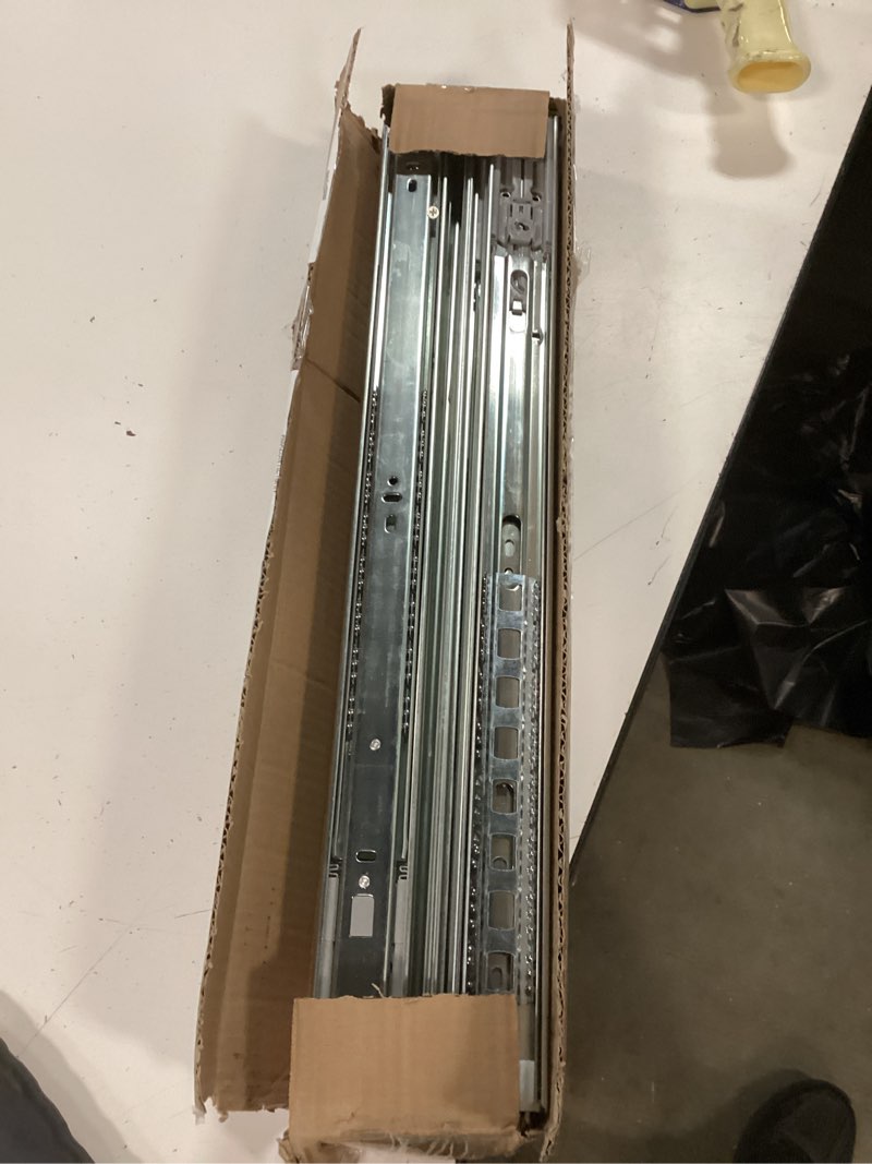Condition photo showing New/Like New for 22 inch drawer slides 4 pairs (8pcs) soft close 3 fold full extension side mount cabinet drawer glides 22" silver cabinet rails for dresser, cabinet, kitchen 100 lb capacity 22inch-550mm