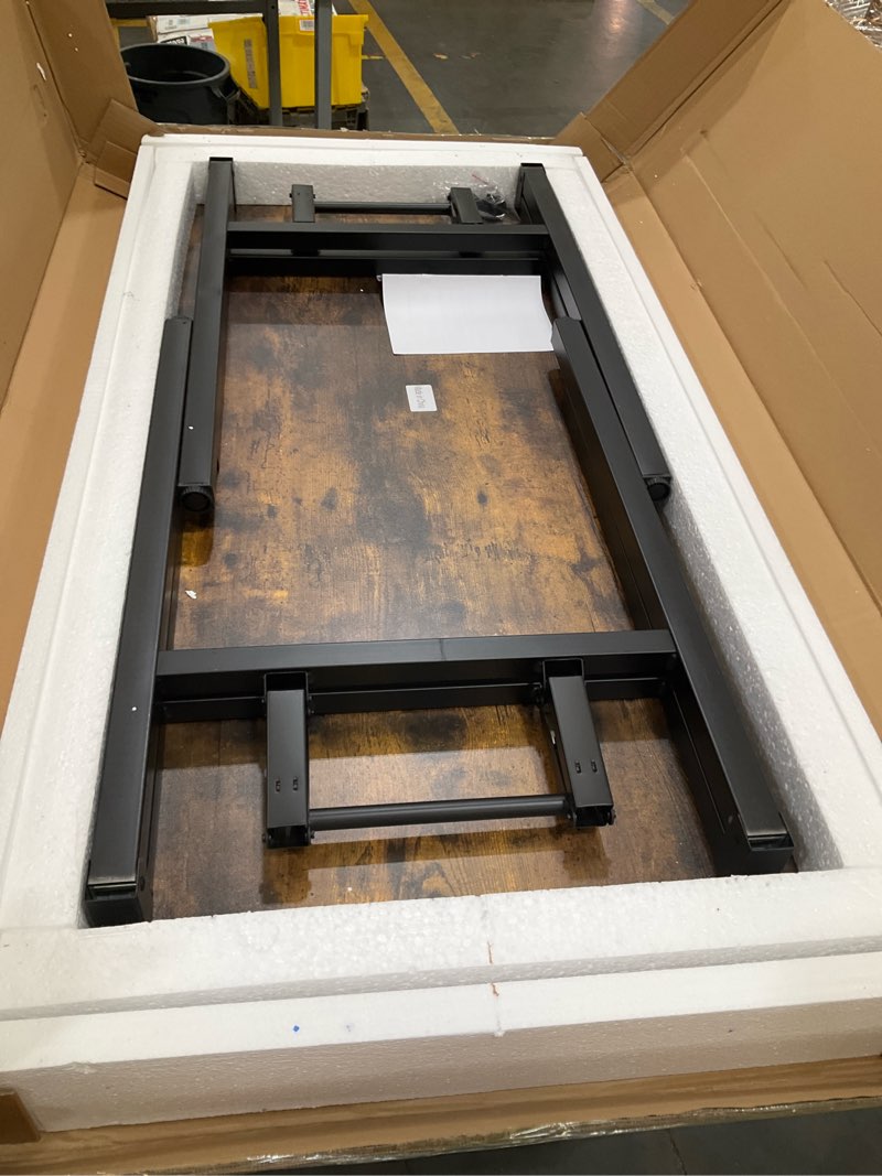 Condition photo showing Good Condition for need office computer desk - 47.2l sturdy and heavy duty folding laptop table,writing table/home office desk/sewing table,no assembly required,rustic brown ac5fb(120 * 60) rustic brown & black frame 47inch