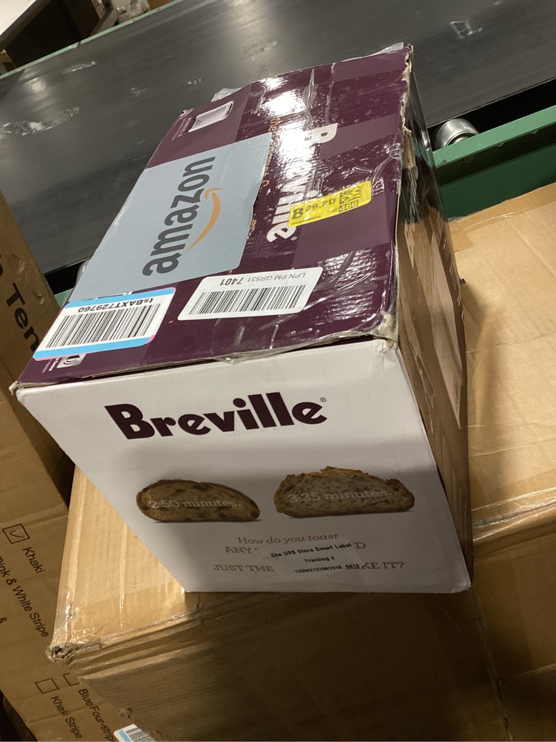 Condition photo showing New/Like New for breville die-cast smart toaster 2 slice bta820xl, brushed stainless steel
