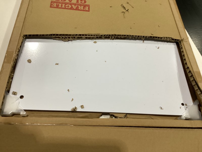 U Brands Glass Dry Erase Board 35x23 white Frosted Surface With Silver Grommets, Frameless Inc