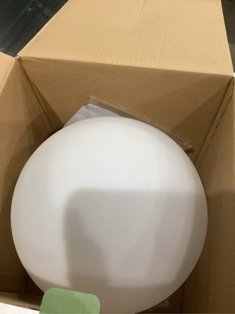 Condition photo showing As Is for infray 12-Inch LED Ball Light, Solar Rechargeable Globe Light Color Changing Solar Globe Lamp IP67 Waterproof Outdoor Garden RGB Orb Light for Patio Pool Yard Bar Party Decorative Lighting White