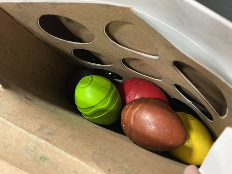 Condition photo showing As Is for Crayola Large Egg Crayons (12ct), Jumbo Washable Crayons for Toddlers, Christmas Gifts for Grandkids, Stocking Stuffers, Preschool Art Supplies, Ages 1+