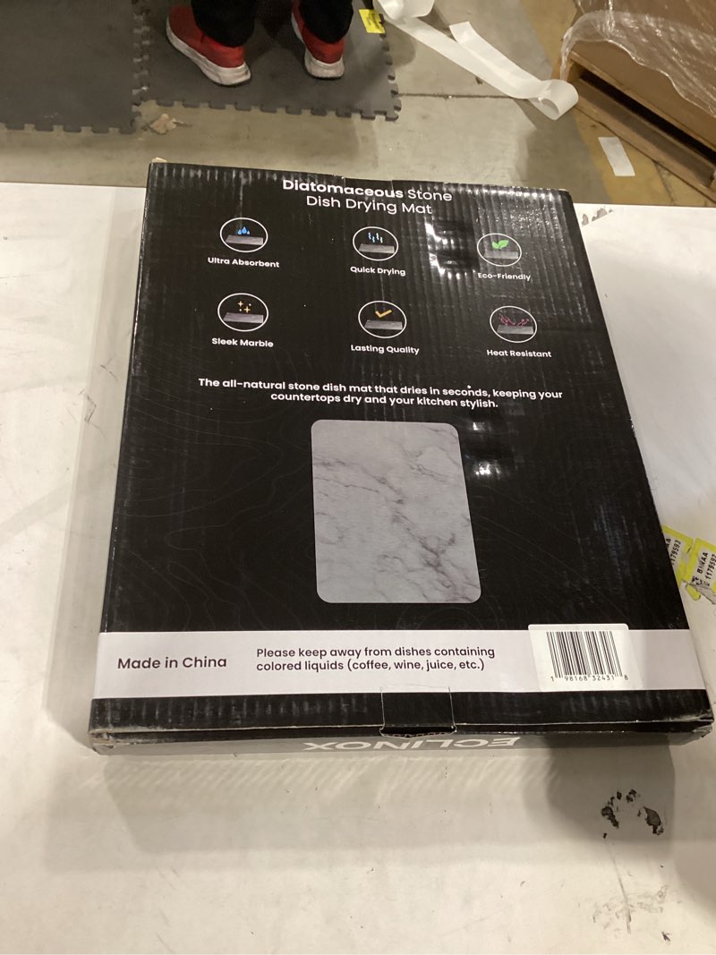 Eclinox Diatomaceous Quick Dry Stone Dish Mat and Tray | 12x16 and 10x4 in. | Odorless, Absorbent, N