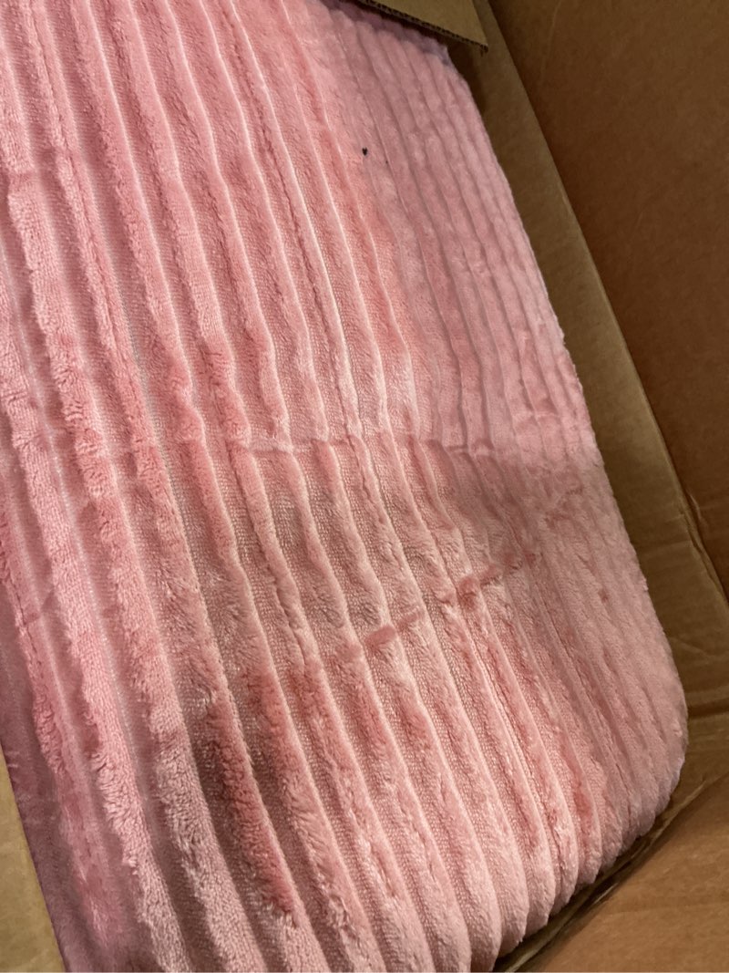 Condition photo showing As Is for Bedsure GentleSoft Electric Blanket King Size - Soft Ribbed Flannel Heated Blanket with Dual Control, Heating with 10 Heat Settings, 10 Time Settings, 8 hrs Timer Auto Shut Off (90"x100", Pink) 07 - Pink King