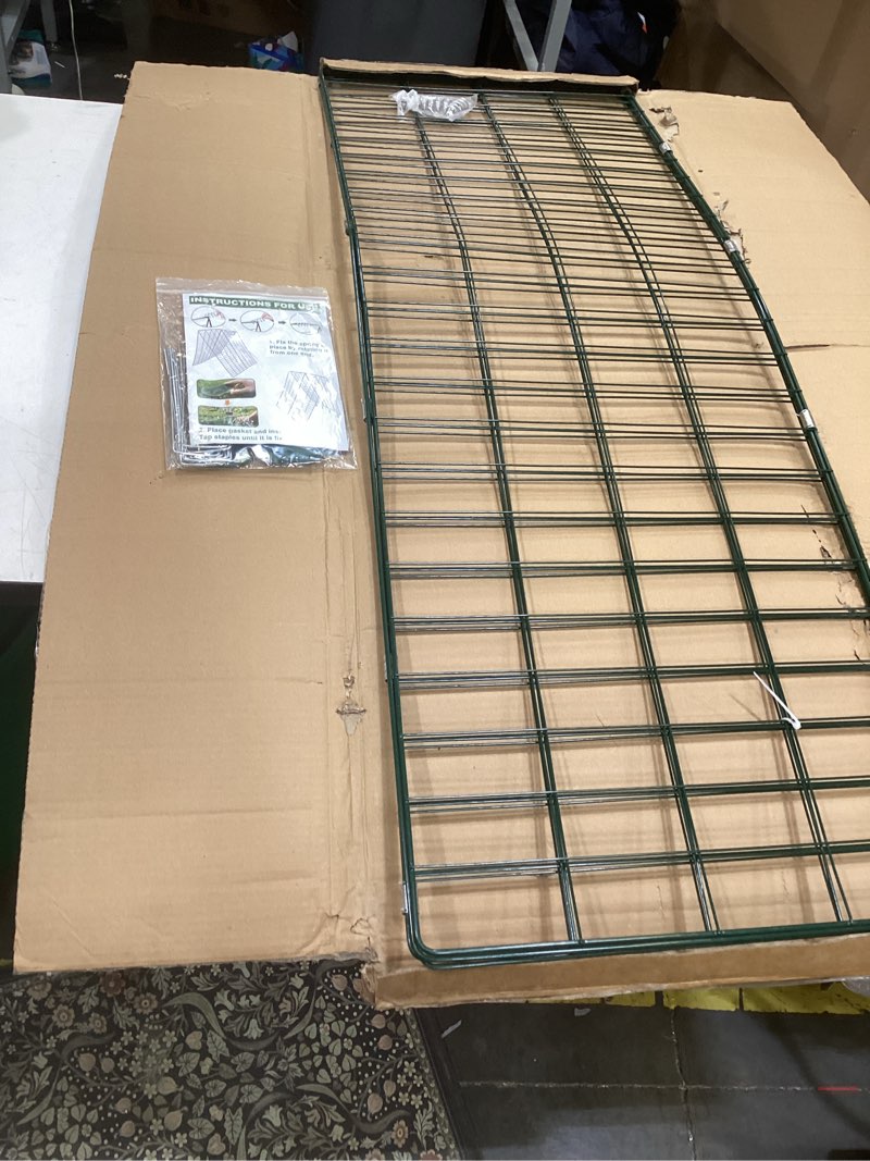Condition photo showing As Is for heavy duty adjustable a-frame trellis for climbing plants,48"x16", rust-proof metal garden trellis with dense grid, ideal for raised beds, cucumbers, tomatoes, beans, and outdoor vines (2 pcs) 2set