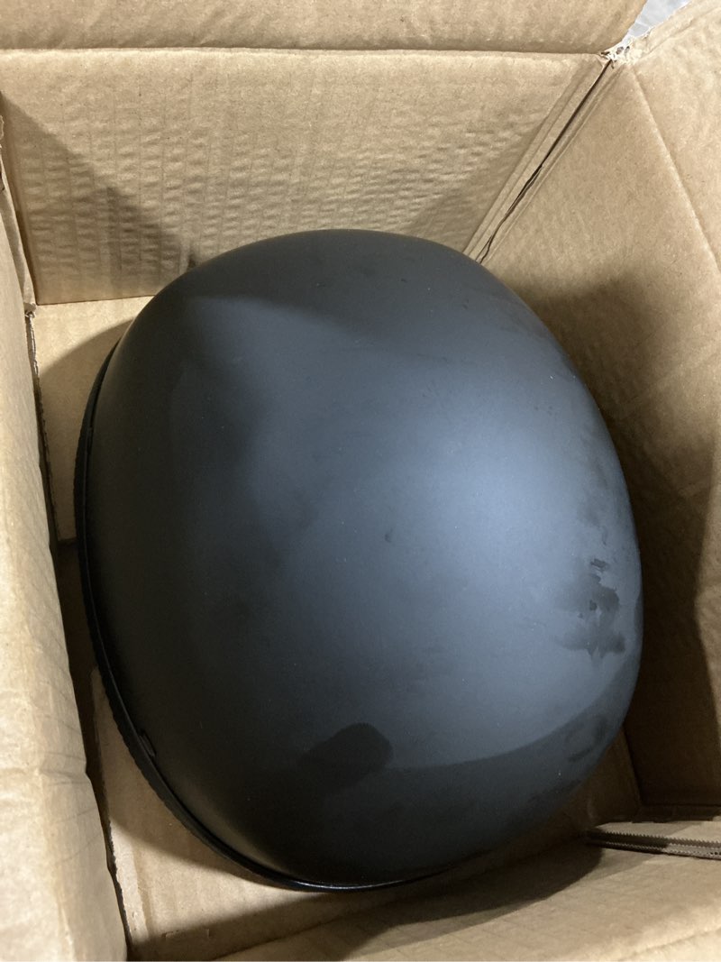 Condition photo showing As Is for motorcycle half helmet, dot approved adult men women retro open face helmets, helmet for adults, half shell helmet large matte black