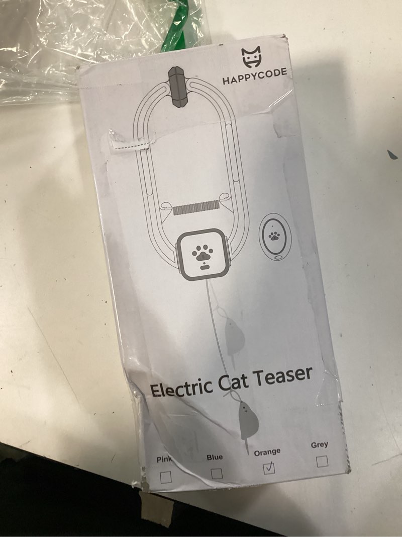 Condition photo showing New/Like New for Interactive Cat Toy, Flapping Bird & Rotating Feather Teaser for Indoor Cats, Hanging Doorway Cat Toys with Fishing Pole for Exercise, Boredom Relief & Fun Games Orange