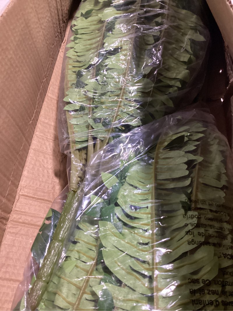 dkaltm artificial boston fern bush- set of 2 large artificial ferns for outdoors, 45inch large faux 