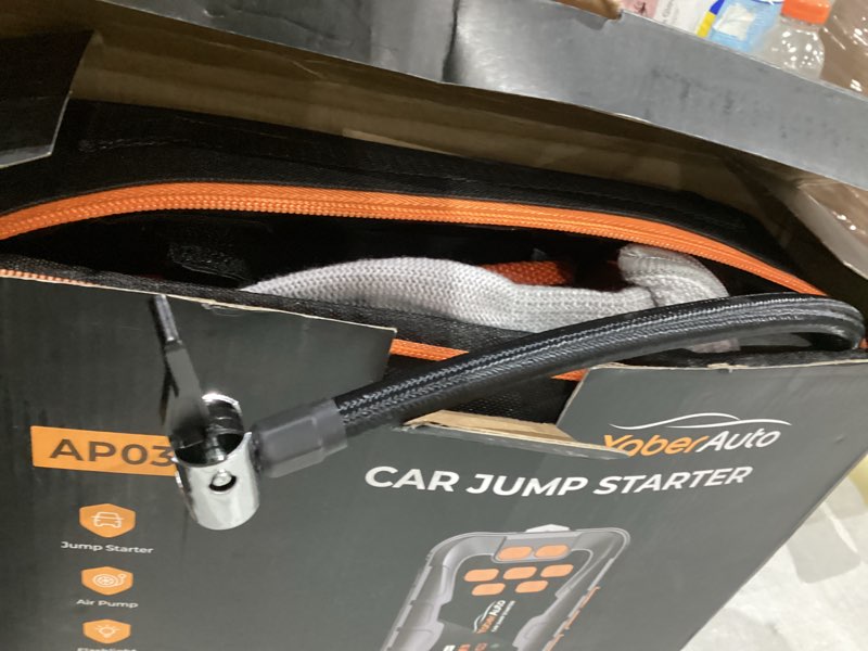 Condition photo showing Good Condition for yaberauto 16-in-1 jump starter with air compressor 8000a 160psi car battery jump starter (all gas/14l diesel) 12v jump box car battery jumper starter portable jumper cables, emergency tool kit, gloves