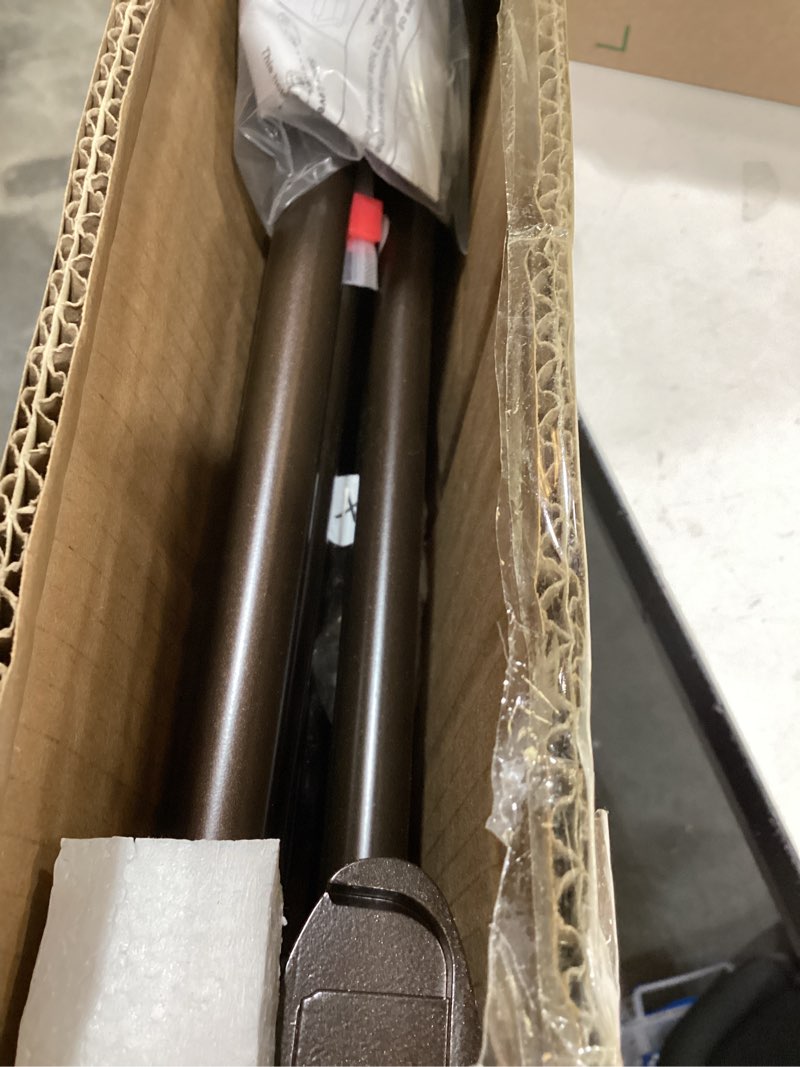 Condition photo showing Good Condition for double curtain rods dark bronze,room darkening drapery rod 72-144 inches,adjustable 3/4 inches front and 5/8 inches back quality metal rod for window,wrap around design dark bronze 72-144"