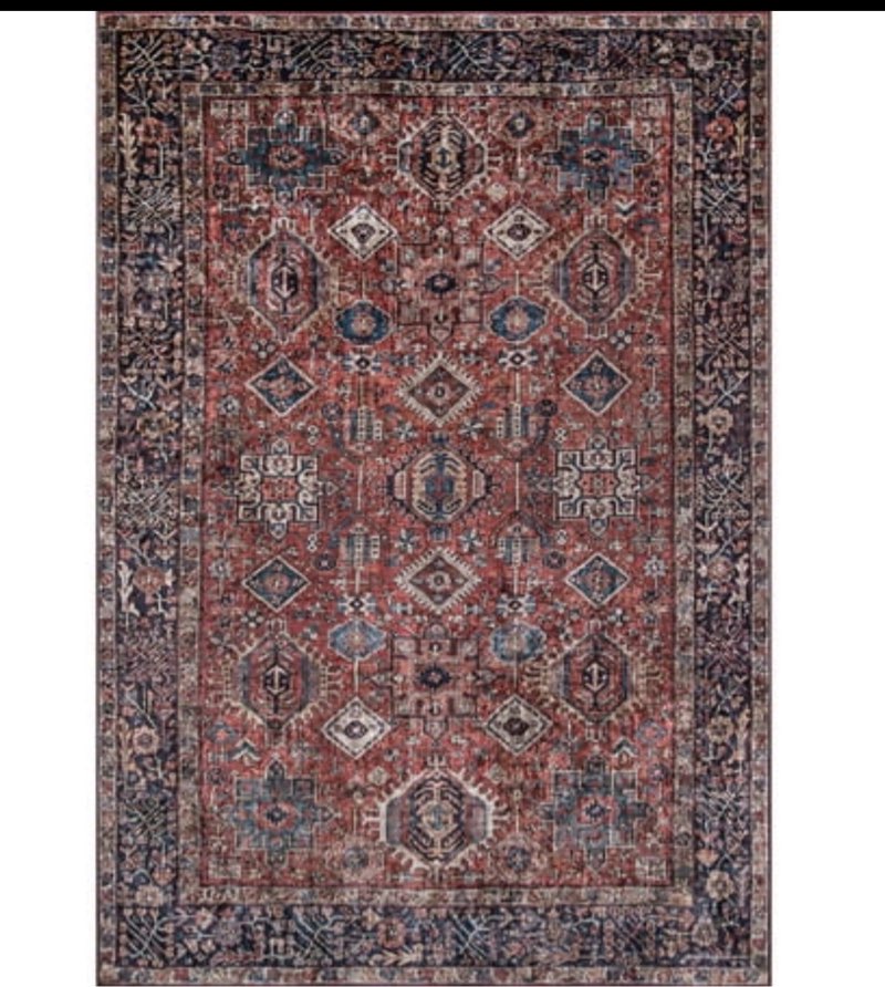 momeni karachi polyester rust area rug 6  x 9