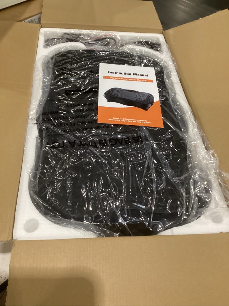 Condition photo showing New/Like New for vibration plate exercise machine, 130 levels full body workout vibrating plate for lymphatic drainage weight loss, 450 lbs capacity shake platform with resistance bands bluetooth for women men