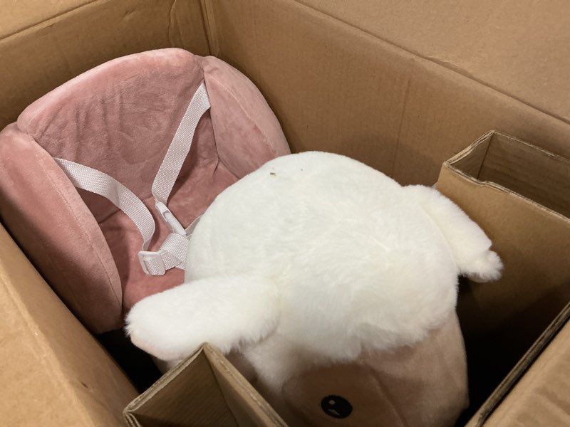 Condition photo showing Good Condition for labebe - Baby Sheep Rocking Horse, Kids Plush Stuffed Rocking Animals, Ovis Aries Rocker with Seatbelt for 6 Months Babies, White Romney Rocking Horse for Toddler 1-3 Age Girl