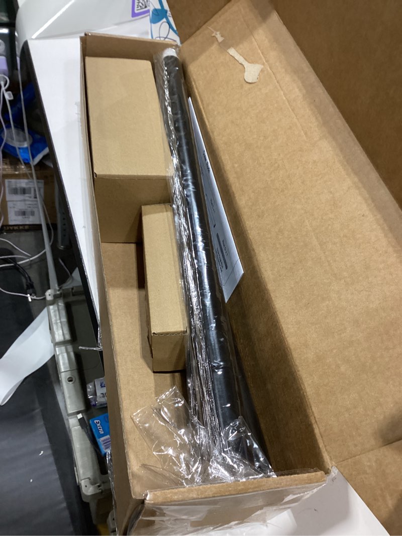 Condition photo showing As Is for KAMANINA Black Curtain Rods for Windows 32 to 58 Inches (2.6-4.8ft) Heavy Duty Curtain Rods, 7/8 Inch Adjustable Decorative Drapery Rods Set with Modern Finials Black 32-58"