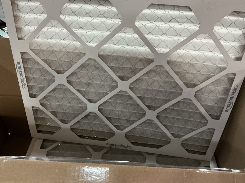 Condition photo showing As Is for amazon basics 16x20x1 air filter 6 pack, merv 8 ac furnace filters (actual size: 15.75" x 19.75" x 0.75") 16x20x1 merv 8