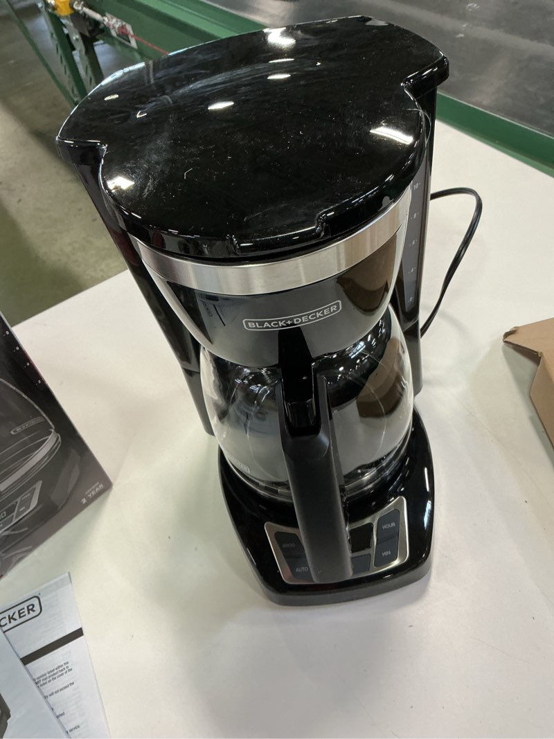 Condition photo showing Good Condition for BLACK+DECKER 12-Cup Digital Coffee Maker, Programmable, Washable Basket Filter, Sneak-A-Cup, Auto Brew, Water Window, Keep Hot Plate, Black Black Hot Brew