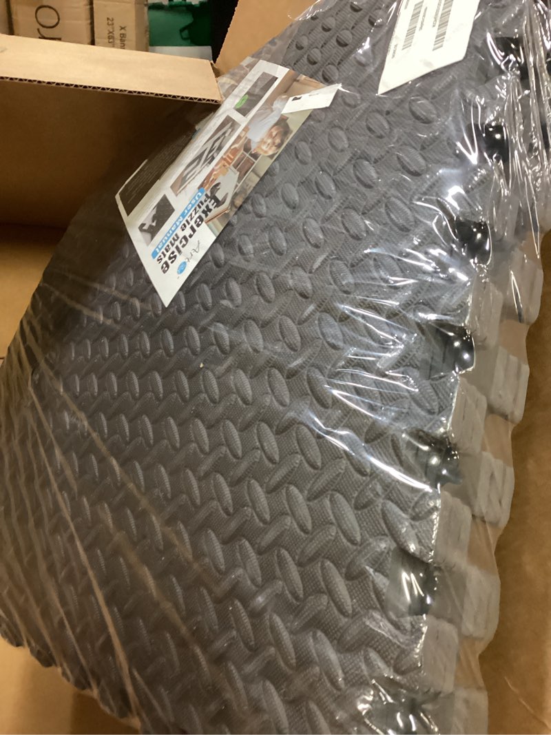 Condition photo showing New/Like New for Art3d Eva Puzzle Exercise Mats, 24"x24" x 1/2” Thick Foam Interlocking Tiles for Gyms, Flooring, Workout, Gym Equipments, Pack of 6 Black | 6 Tiles | 24 Sq Ft | 1/2 Inch 24 Sq.ft 6