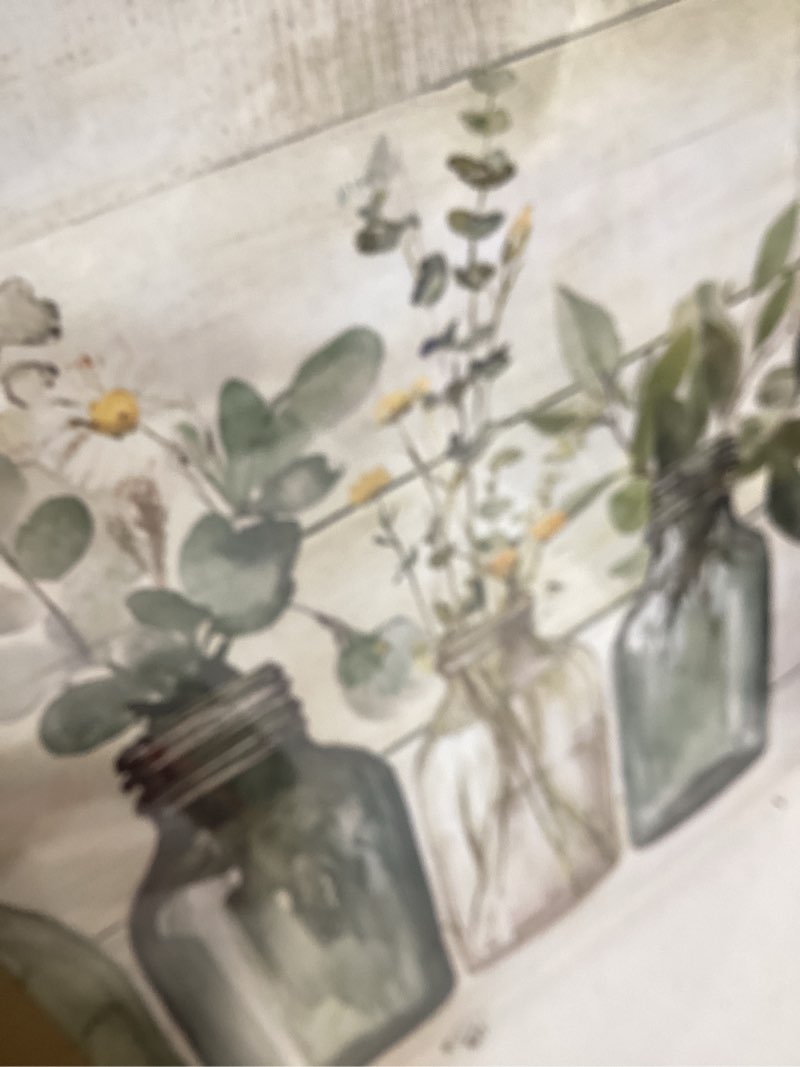 Condition photo showing New/Like New for rustic bathroom decor eucalyptus flower canvas wall art green botanical prints plant floral glass vase painting bathroom picture wall decor farmhouse artwork 16x20inch green 20l" x 16w"