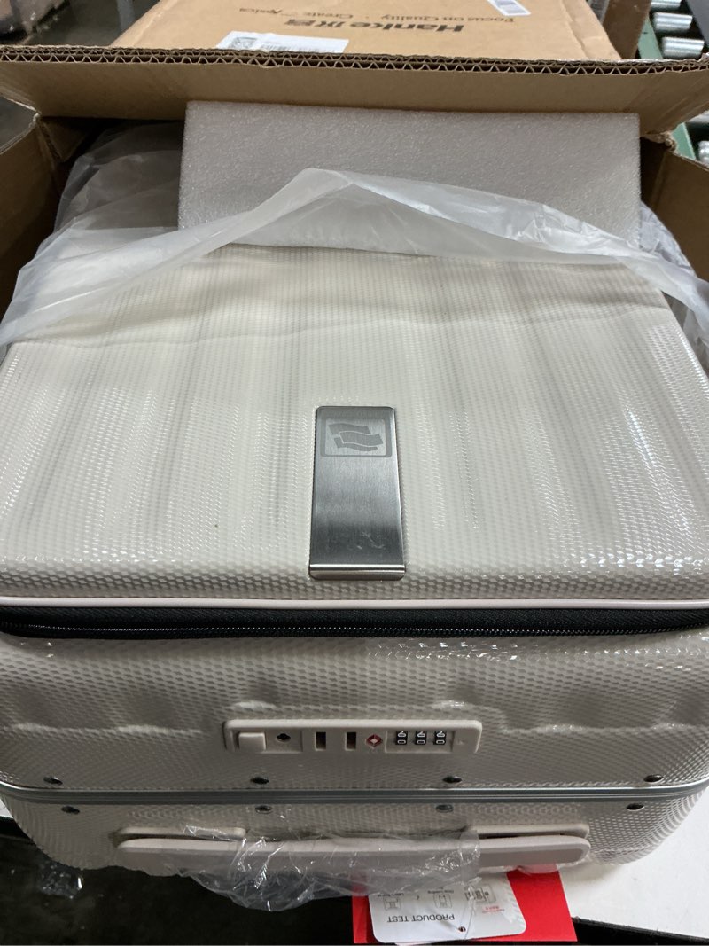 Condition photo showing Good Condition for hanke 20 inch carry on luggage hard shell suitcases with wheels luggage suitcase travel luggage for women men rolling luggage bags for business trip weekender-ivory white 20 inch ivory white upgrade