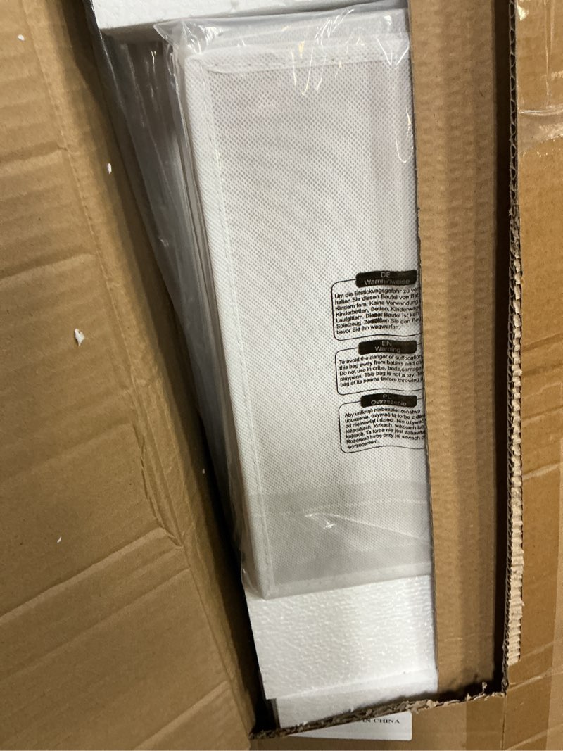 Condition photo showing New/Like New for Modern Chest of Drawers for Bedroom?Tall White Fabric Dresser with 18 Deep Drawers, Large Vertical Storage Organizer Cabinet for Closet, Nursery, Office