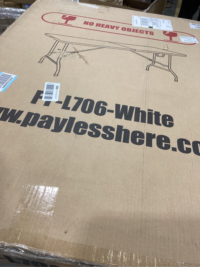 Condition photo showing Good Condition for 6FT Picnic Table Folding Table Camping Table Plastic Table Fold Up Table Lock for Party Event,White