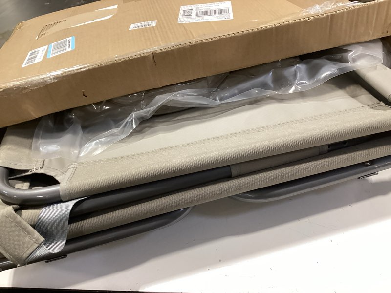 Condition photo showing Good Condition for backpack beach tanning chair with canopy sun shade & face hole, 6 position folding lounge sun chair for adults outside reading sunbathing poolside camping lawn, upf 50+, patent design 1 beige