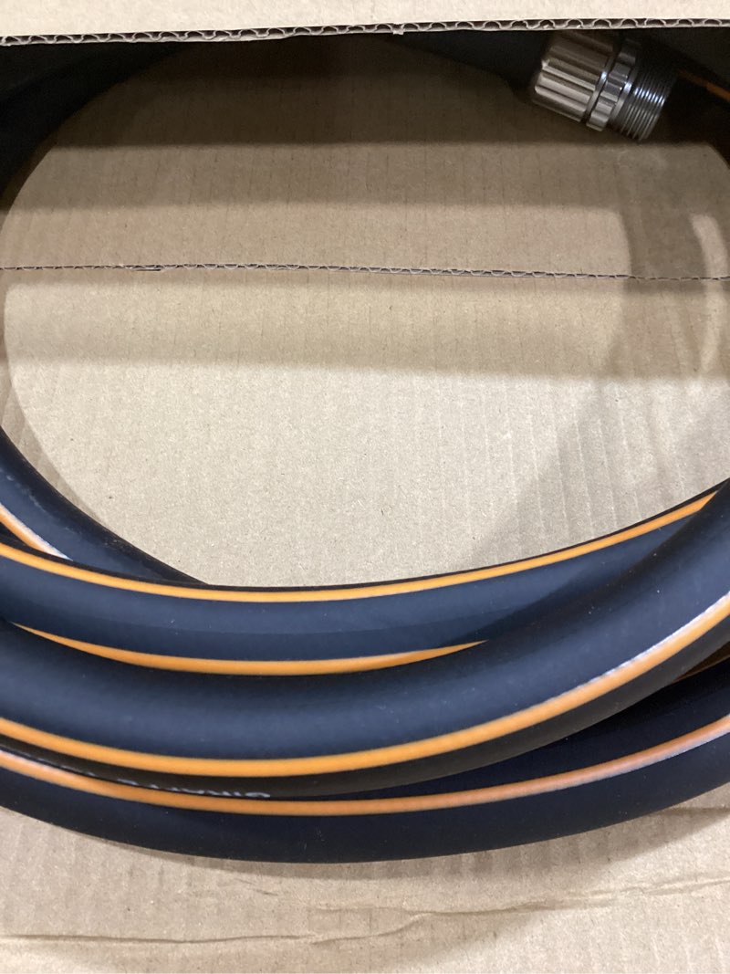 Condition photo showing New/Like New for giraffe tools leader hose 12ft x 5/8", custom length, heavy duty, no kink, flexible, rubber garden hose, leakproof water hose with male to female fittings, 600 burst psi 12ft male to female