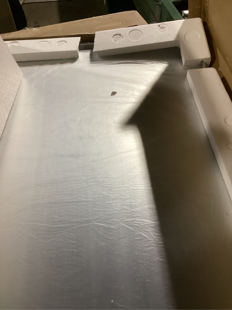 Condition photo showing Good Condition for LOAAO 24X32 Inch Brushed Nickel Bathroom Mirror, Rounded Rectangle Silver Metal Frame Mirror, Brushed Nickel, Anti-Rust, Shatter Proof, Hangs Horizontally or Vertically Brushed Nickel 24"L x 32"W