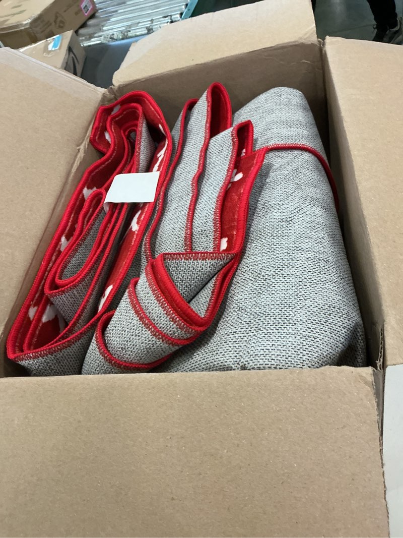 Condition photo showing As Is for Christmas Area Rugs 8x10 for Living Room Red Snowflake Plaid Decorative Modern Rug Holiday Decor Geometric Non Slip Rug Washable Carpet for Bedroom Dining Room Red 8' x 10' (Rectangular)