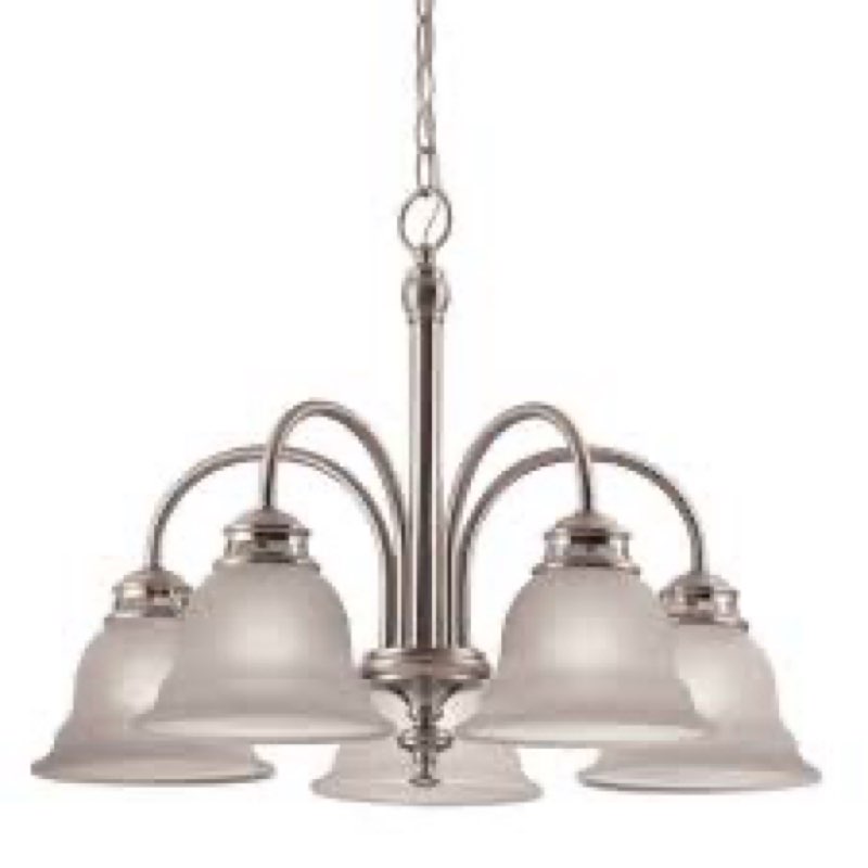 project source fallsbrook 3 light brushed nickel chandelier frosted glass