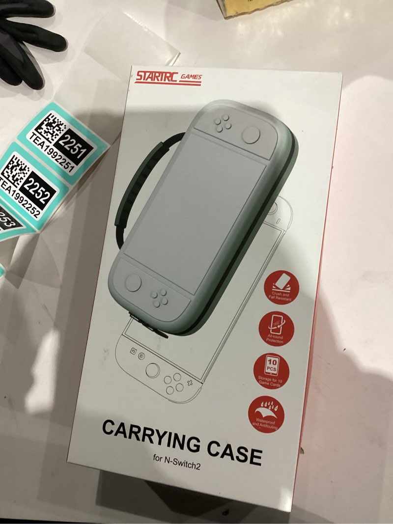 Condition photo showing New/Like New for Carrying Case Compatible with Nintendo Switch 2 2025, Portable Travel Storage Case with Taller Design for Larger Capacity, Protective Hard Shell with 10 Game Card Slots, Carry Hand Bag Pouch, White Medium-White