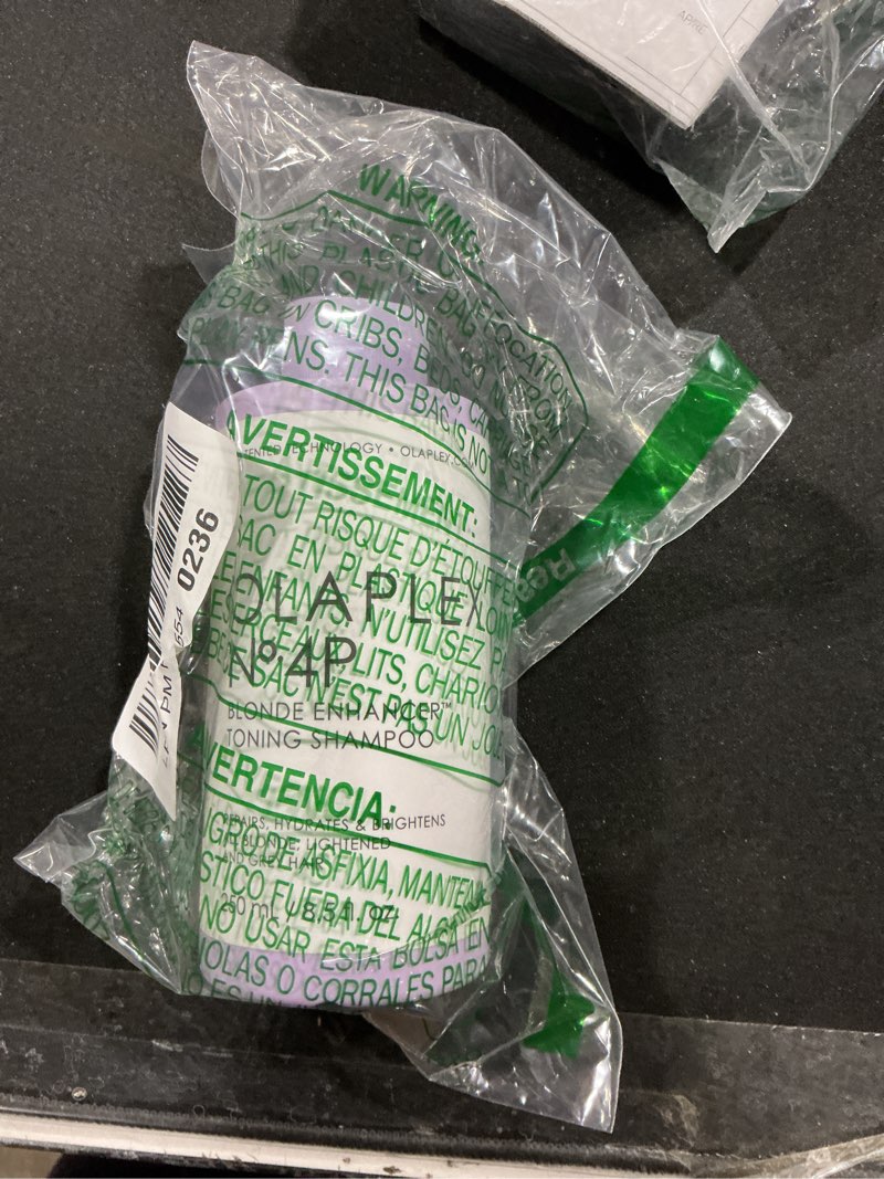 Condition photo showing As Is for Olaplex No. 4P Blonde Enhancer Purple Toning Shampoo, Repairs, Hydrates, & Brightens All Blonde, Lightened, & Grey Hair 8.5 Fl Oz (Pack of 1)
