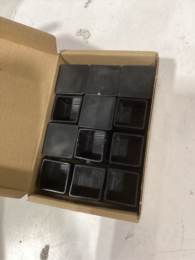 Condition photo showing As Is for 1 inch x1 inch rubber square feet furniture table chair leg foot cover caps chair leg floor protectors, wood floor protector 1" x 1" 12pcs black 1x1inch