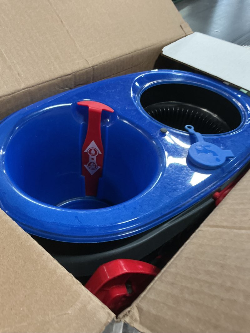 Condition photo showing As Is for o-cedar rinseclean spin mop & bucket system | clean with water | removes 99% of bacteria
