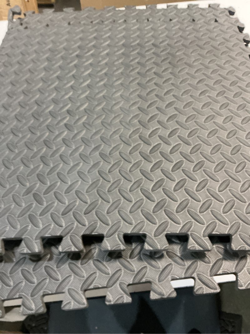 Condition photo showing Good Condition for prosourcefit puzzle exercise mat ½ in, eva interlocking foam floor tiles for home gym, mat for home workout equipment, floor padding for kids, black, 24 in x 24 in x ½ in, 24 sq ft - 6 tiles black 6 pack (24 sq ft)