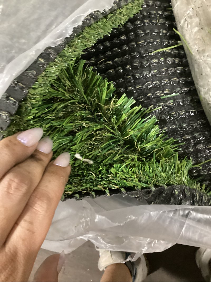 Condition photo showing Good Condition for heyroll artificial turf grass indoor outdoor 9 ft x 12 ft, 0.8 inch realistic synthetic fake grass, artificial lawn rug dog pets mat, turf carpet for patio landscape backyard, custom size