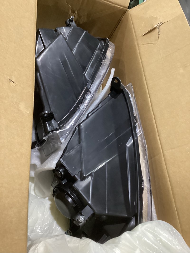 Condition photo showing Good Condition for headlight assembly for 2009 2010 2011 2012 2013 2014 2015 2016 2017 2018 dodge ram 1500,10-18 ram 2500 3500 halogen headlamp dual beam model, chrome housing amber corner chrome housing amber side