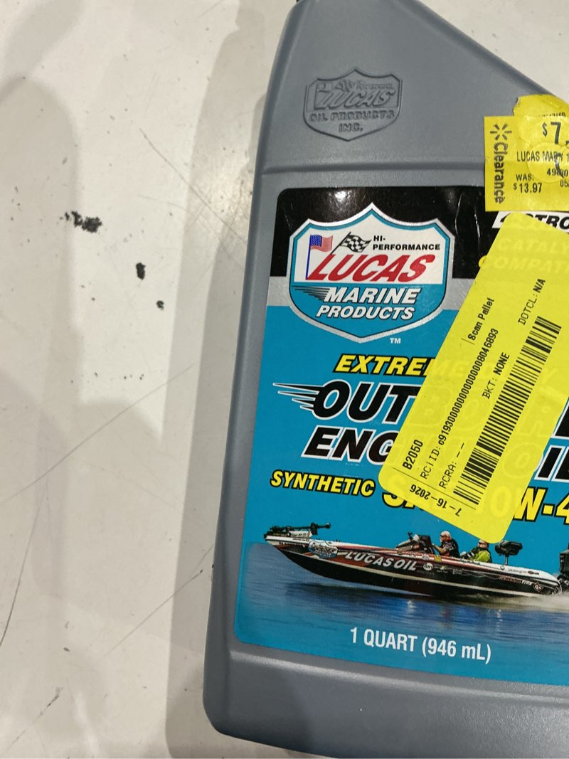 Condition photo showing Good Condition for lucas synthetic marine 10w40 outboard oil quart weight 2.03 pounds